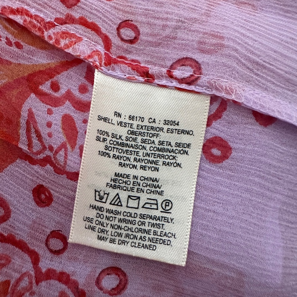 Lavender patterned silk dress | Size 8 - Picture 4 of 4